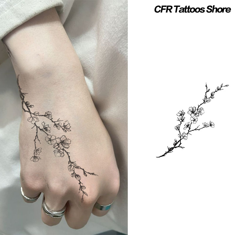 Hotwav Tablet Accessories - พลัม Leaf น้ําสมุนไพร Tattoo สติกเกอร์กันน้ําเซ็กซี่ Hotwife
