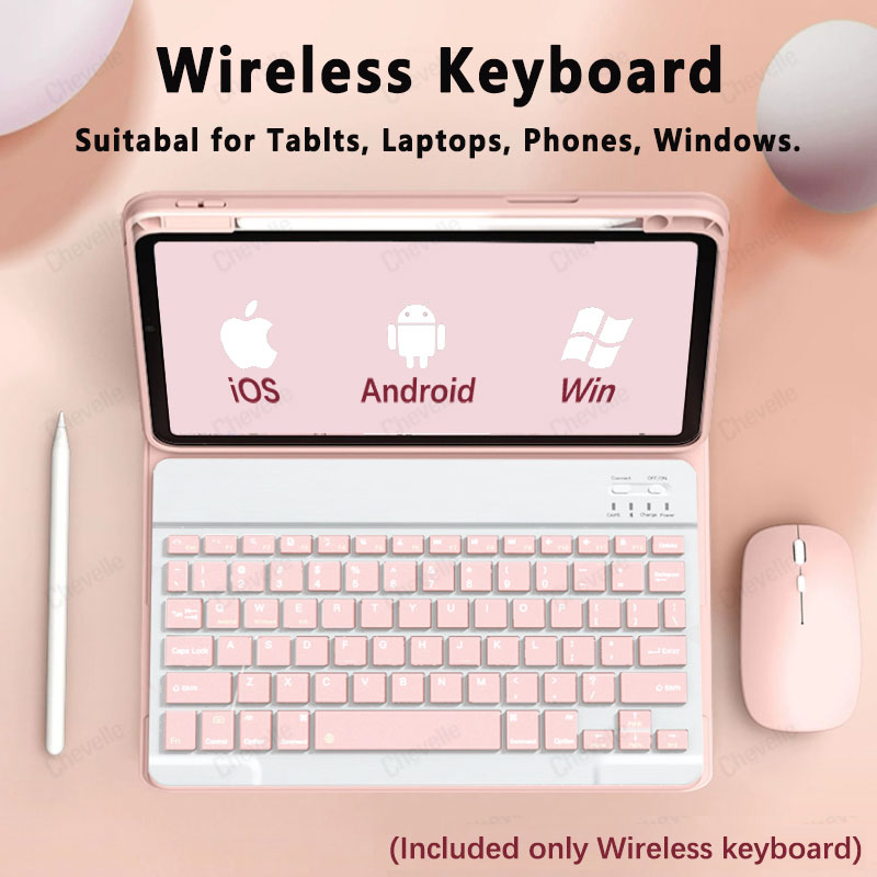 Tablet Accessories Keyboard - คีย์บอร์ดไร้สายที่รองรับบลูทูธสำหรับแท็บเล็ตแอนดรอยด์ ไอโอเอสบางเฉียบ 78 คีย์แบบชาร์จไฟได้แบบพกพาดีไซน์กะทัดรัดสำหรับไอแพด