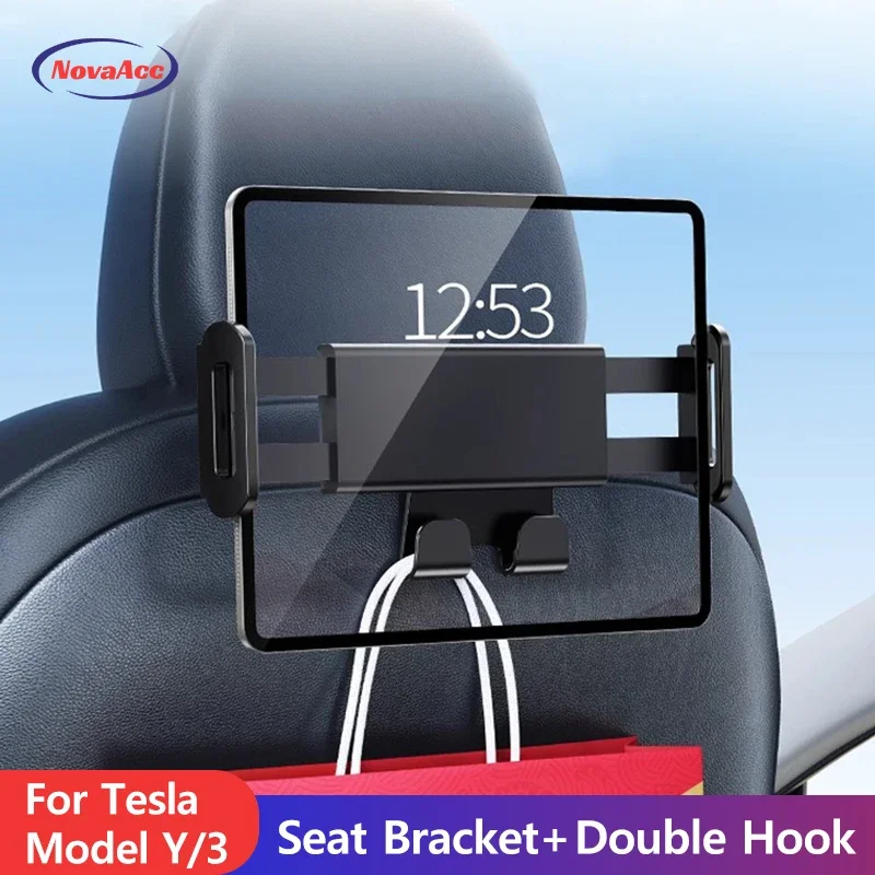 Tablet And Accessories Bag - ที่วางแท็บเล็ตในรถยนต์สำหรับ Tesla Model 3 Y ปรับได้สำหรับเบาะหลัง