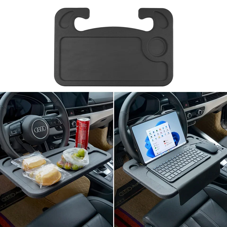Tablet Lap Desk - แบบพกพารถแล็ปท็อปโต๊ะคอมพิวเตอร์ขาตั้งกินทํางานพวงมาลัยรถโต๊ะรับประทานอาหาร BracketDrink อาหารกาแฟถาด