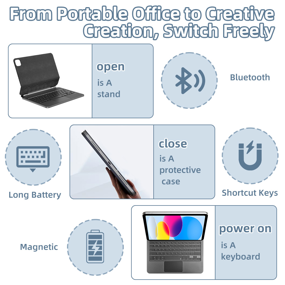 2026 เมจิกคีย์บอร์ดพร้อมบลูทูธ - Tablet Accessories Keyboard บทวิจารณ์และราคา